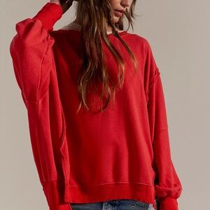 Free People We the Free Camden sweatshirt in red